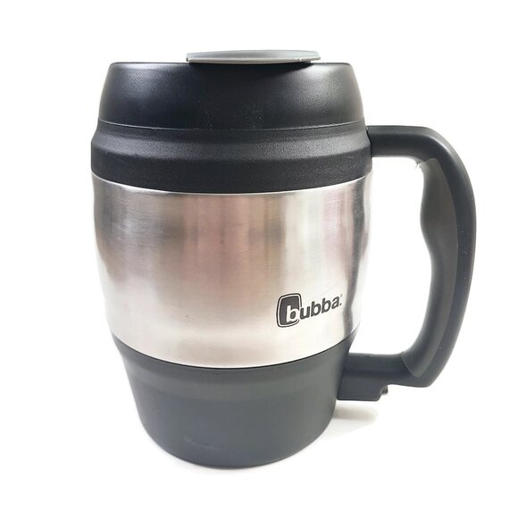 Bubba Keg 52 oz Insulated Travel Mug Jug Bottle Opener Flip Top Lid Black Silver - Picture 1 of 11